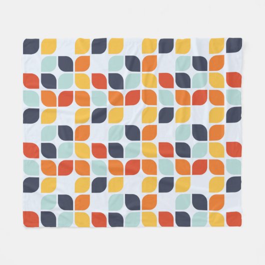 Vintages geometrisches Muster Fleecedecke (Vorderseite (Horizontal))