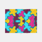Vintages geometrisches Muster Fleecedecke (Vorderseite (Horizontal))