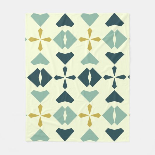 Vintages geometrisches Muster Fleecedecke (Vorderseite)
