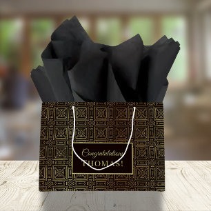 Vintages geometrisches Muster für Männer Große Geschenktüte