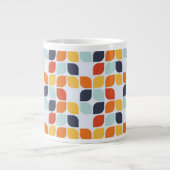 Vintages geometrisches Muster Jumbo-Tasse (Vorderseite)