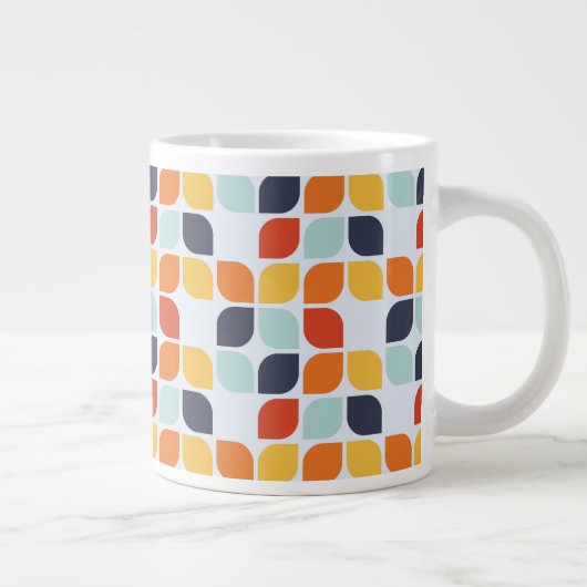 Vintages geometrisches Muster Jumbo-Tasse (Rechts)
