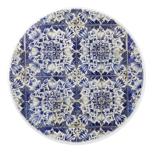 Vintages geometrisches Muster Keramikknauf (Vorderseite)