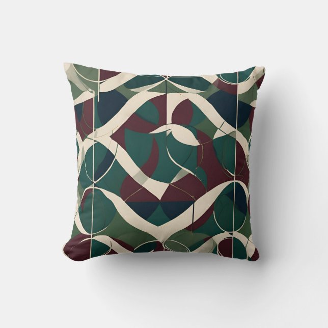 Vintages geometrisches Muster Kissen (Vorderseite)