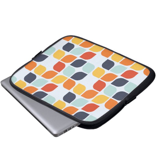 Vintages geometrisches Muster Laptopschutzhülle (Vorne Knopf)