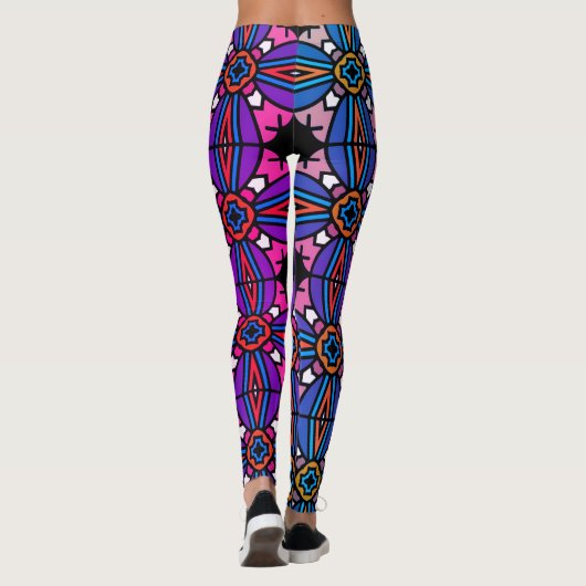 Vintages geometrisches Muster Leggings (Rückseite)