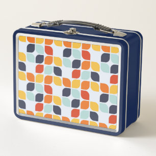 Vintages geometrisches Muster Metall Brotdose