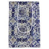 Vintages geometrisches Muster Mittlere Geschenktüte (Rückseite)