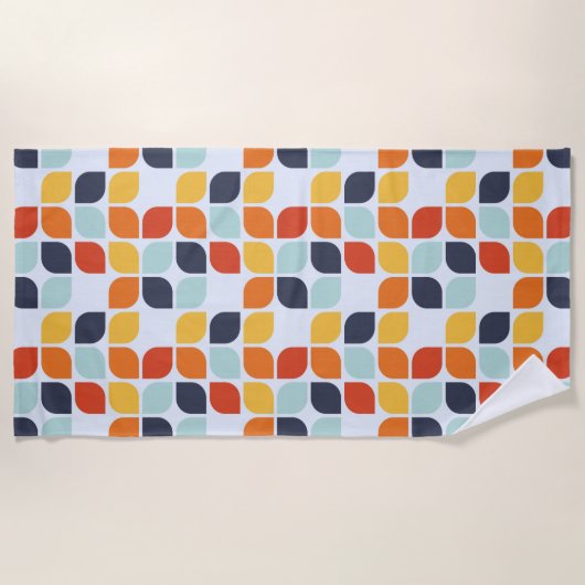 Vintages geometrisches Muster Strandtuch (Vorderseite)