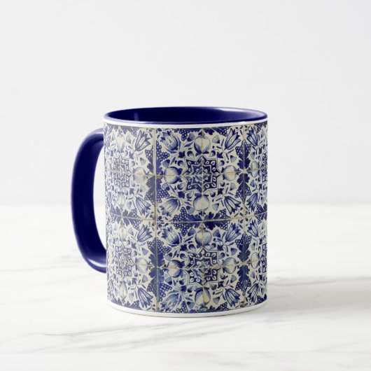 Vintages geometrisches Muster Tasse (Vorderseite Links)