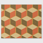 Vintages geometrisches nahtloses Muster mit Würfel Geschenkpapier (Flach)