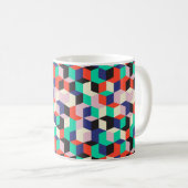 Vintages geometrisches, rautenförmiges Muster. Kaffeetasse (VorderseiteRechts)