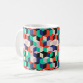 Vintages geometrisches, rautenförmiges Muster. Kaffeetasse (Vorderseite Links)