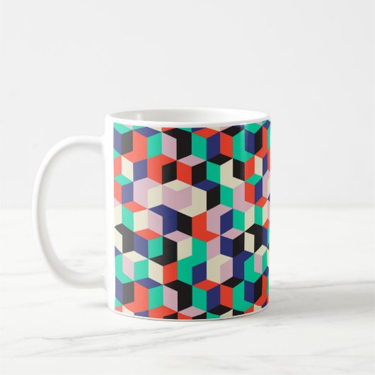 Vintages geometrisches, rautenförmiges Muster. Kaffeetasse (Links)