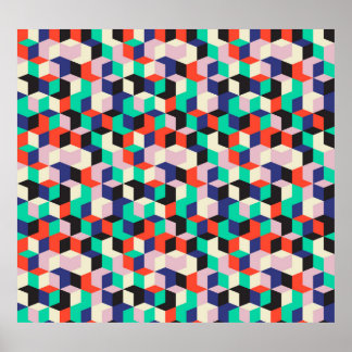 Vintages geometrisches, rautenförmiges Muster. Poster