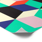 Vintages geometrisches, rautenförmiges Muster. Poster (Ecke)