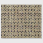 Vintages geometrisches Schwarz-Gold-Muster Geschenkpapier (Flach)