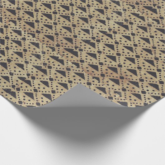 Vintages geometrisches Schwarz-Gold-Muster Geschenkpapier (Ecke)