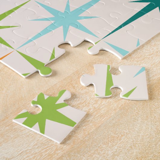 Vintages geometrisches Sternexplosion-Puzzlespiel Puzzle (Seite)