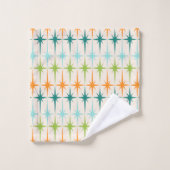 Vintages geometrisches Sternexplosion-Tuch-Set Badhandtuch Set (Waschlappen)