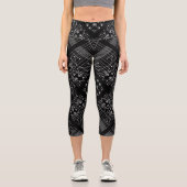 Vintages geometrisches Trendmuster Capri Leggings (Vorderseite)