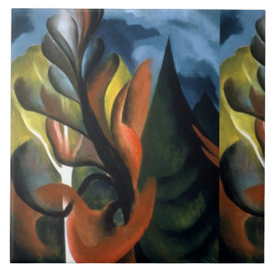 Vintages Georgia O'Keefe 1922 Ahorn und Zeder Fliese