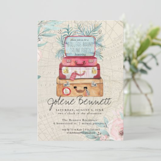 Vintages Gepäck | Abschluss aus Party (Stehend Vorderseite)