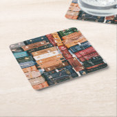 Vintages Gepäck Rechteckiger Pappuntersetzer (angewinkelt)