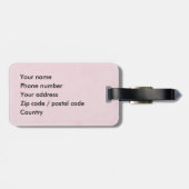 Vintages Gepäckanhänger mit rosa Rosa (Rückseite horizontal)