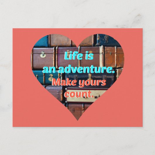 Vintages Gepäckleben ist ein Motivierend Erlebnis Postkarte (Vorderseite)