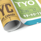 Vintages Gepäckpapier Geschenkpapier (Rolleneckpunkt)