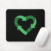 Vintages Gerecycelt Logoherz Gestaltete Erde Mousepad (Mit Mouse)