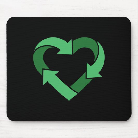 Vintages Gerecycelt Logoherz Gestaltete Erde Mousepad (Vorne)