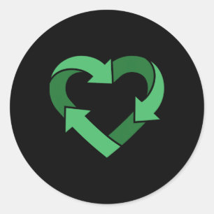 Vintages Gerecycelt Logoherz Gestaltete Erde Runder Aufkleber