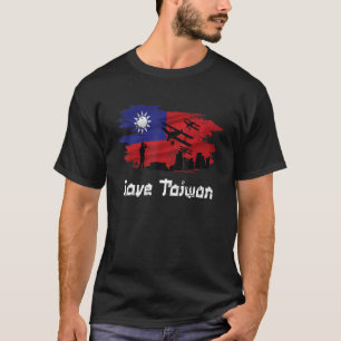 Vintages Gerettet Taiwan mit taiwanischer Flaggenu T-Shirt