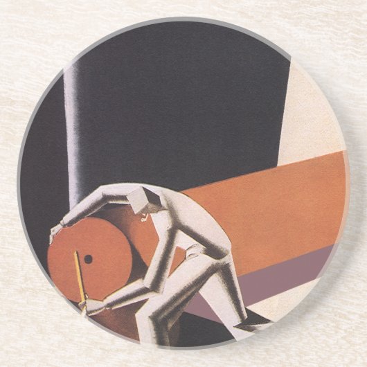 Vintages Geschäft, Art-Deco-Stoffe und Textilien Getränkeuntersetzer (Vorne)