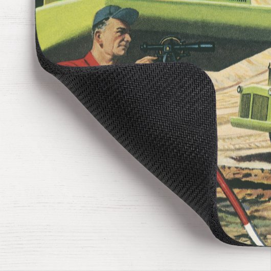 Vintages Geschäft, Baustelle mit Umfrage Mousepad (Ecke)