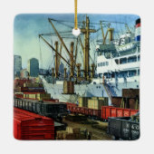 Vintages Geschäft, Beförderung von Frachtgut Keramikornament (Rückseite)