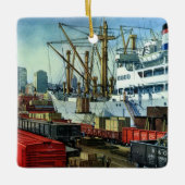 Vintages Geschäft, Beförderung von Frachtgut Keramikornament (Vorderseite)