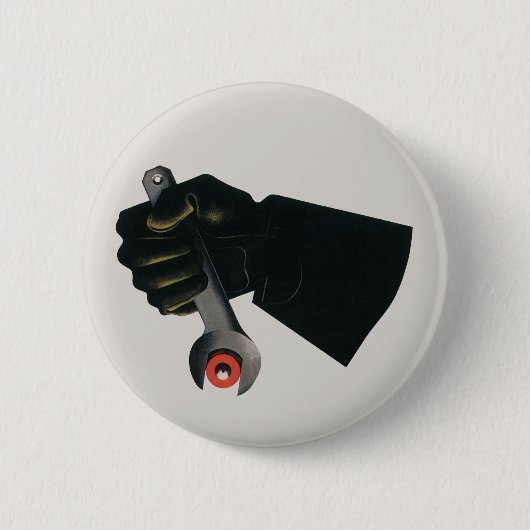 Vintages Geschäft, Fabrikmachinist Button (Vorderseite)