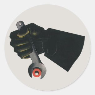 Vintages Geschäft, Fabrikmachinist Runder Aufkleber