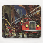 Vintages Geschäft, Feuerwehrmänner Feuerwehrfahrze Mousepad (Vorne)