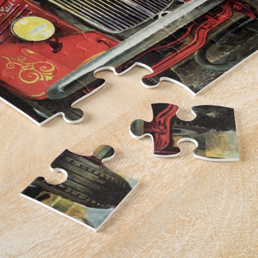 Vintages Geschäft, Feuerwehrmänner Feuerwehrfahrze Puzzle (Seite)