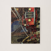 Vintages Geschäft, Feuerwehrmänner Feuerwehrfahrze Puzzle (Vertikal)