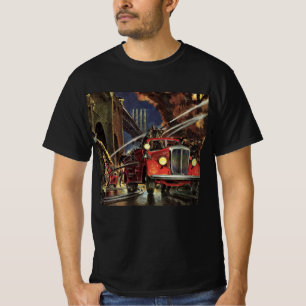 Vintages Geschäft, Feuerwehrmänner Feuerwehrfahrze T-Shirt