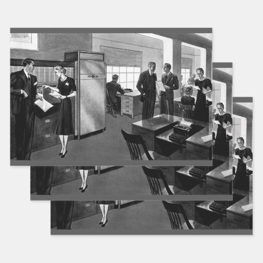 Vintages Geschäft, Führungskraft Geschäftsstelle Geschenkpapier Set (Set)