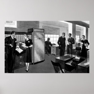 Vintages Geschäft, Führungskraft Geschäftsstelle Poster