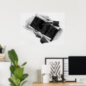 Vintages Geschäft, Hands und architektonische Blue Poster (Heimbüro)