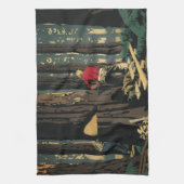 Vintages Geschäft, Holzindustrie, Redwood-Wald Geschirrtuch (Vertikal)