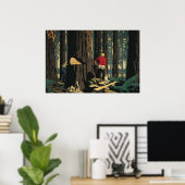 Vintages Geschäft, Holzindustrie, Redwood-Wald Poster (Heimbüro)